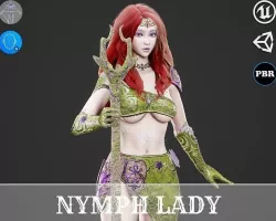 Nymph Lady Low-poly 3D model