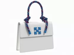 Off-White Bag Jitney Gummy White Blue Low-poly 3D model