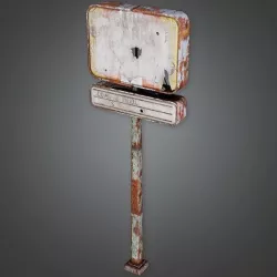 PAS - Post Apocalyptic Abandoned Sign 23 - PBR Game Ready Low-poly 3D model