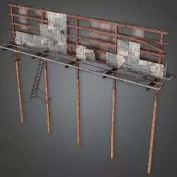 PAS - Post Apocalyptic Abandoned Sign 31 - PBR Game Ready Low-poly 3D model