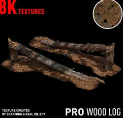 PBR Wood log 8K Professional Textures Texture