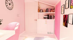 pink study room for girls 3D model