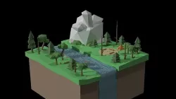 Place to rest Low-poly 3D model