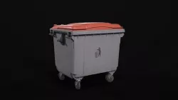 Plastic Dumpster PBR Low-poly 3D model