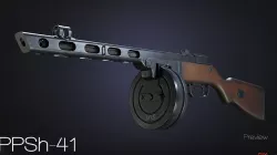 PPSh-41 - FPS Ready - Mid poly Low-poly 3D model