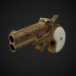 Remington Model 95 Double Deringer Low-poly 3D model