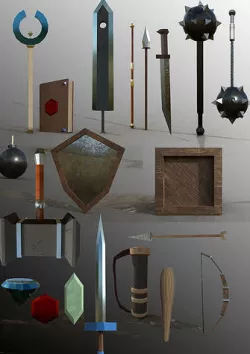 RPG kit low poly  Low-poly 3D model