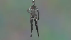 Sci-Fi Android Cyber Robotic Model rigged Animated Gameready Low-poly 3D model