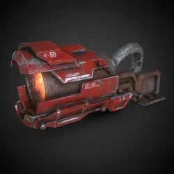 SciFi Cyberpunk Cannon Futuristic Weapon Boss Low-poly 3D model