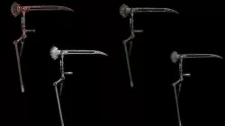 Scythe steampunk low poly 4 texture options and high poly Low-poly 3D model