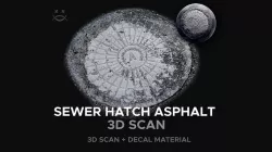 Sewer Hatch Asphalt Low-poly 3D model