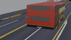 Small bus stand with bus animation 3D model
