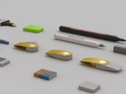 Stationery Set 01 Low-poly 3D model