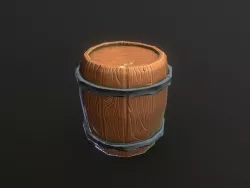 Stylized Barrel 1 Low-poly 3D model