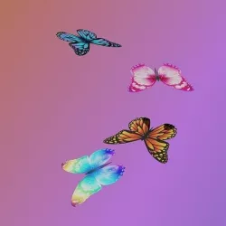 Stylized butterfly PBR low-poly game ready animated Low-poly 3D model