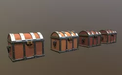 Stylized Chests Pack Low-poly 3D model