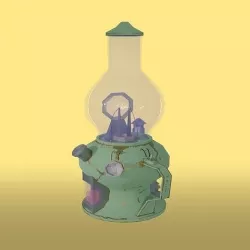 Stylized Steampunk Lantern PBR low-poly Low-poly 3D model
