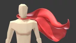 superhero cape  hero cloak 3D model