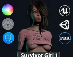 Survivor Girl 1 Game Ready Low-poly 3D model Low-poly 3D model