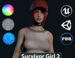 Survivor Girl 2 Game Ready Low-poly 3D model Low-poly 3D model