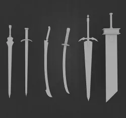 Sword Collection Low-poly 3D model