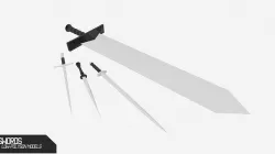 Swords low-polygon 3d models Low-poly 3D model