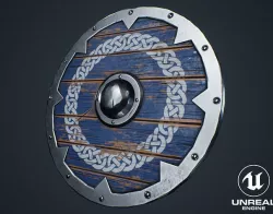 Viking Weapons - Flat Shield III Low-poly 3D model