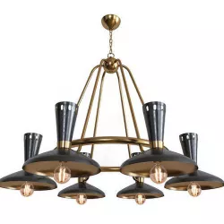 Vortex 6 Light Wagon Wheel Chandelier 3D model