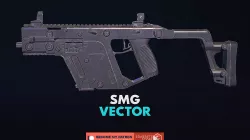 Weapon - Gun - SMG - Vector Low-poly 3D model