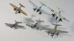 WW2 bombers lowpoly set B 3 x 3 Low-poly 3D model