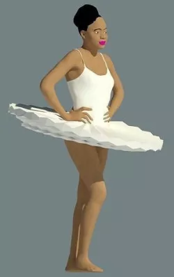 3D African ballet dancer model as  Revit family and Revit file  3D model