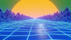 3D Retro Sunset 3D model