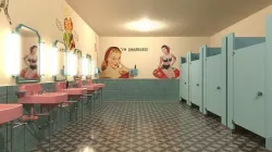 50s restroom Low-poly 3D model
