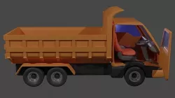 A Cartoon Truck and The Interior 3D model