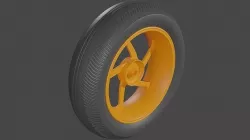 A Motorcycle Racing Wheel and Wet Tire 3D model