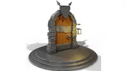 Ancient Door Game Asset Highly Detailed 3D model