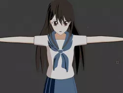 anime girl  blender Low-poly 3D model