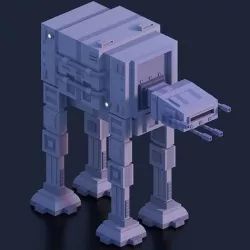ATAT Walker Low Poly  Low-poly 3D model