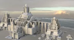 Babylon temple complex bridge fantasy 3D model