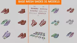 Base Mesh Shoes 31 Models 3D model