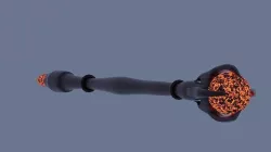 Battle Staff ready to use Fire Mages Staff 3D model