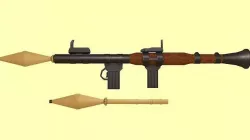 Bazooka gun with wooden handle 3D model
