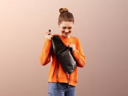Bella 11634 - Woman In Casual Attire Opening Her Bag 3D model