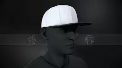 Black And White Snapback Cap  Low-poly 3D model