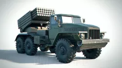 BM-21 Grad Aged PBR Low-poly 3D model
