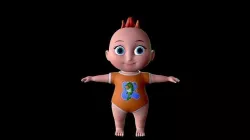 Cartoon Baby Rigged Low-poly 3D model