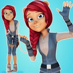 Cartoon Girl Feline Low-poly 3D model