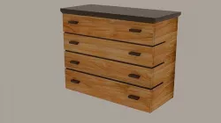 Chest of drawers  ready to use Low-poly 3D model