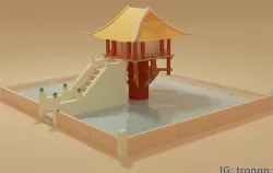 Chua mot cot 3D model