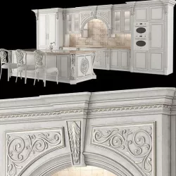 classical kitchen 1 3D model